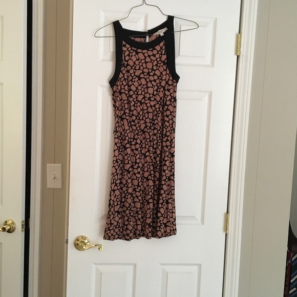 LOFT mauve and black print dress - Picture 1 of 6